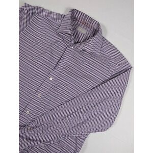 Eton Contemporary Fit Dress Shirt Mens 16.5 42 Purple Pink Check 100% Cotton